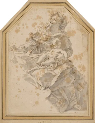 Study for The Birth of St. John the Baptist by Джованни Баттиста Гаулли — digital art print download