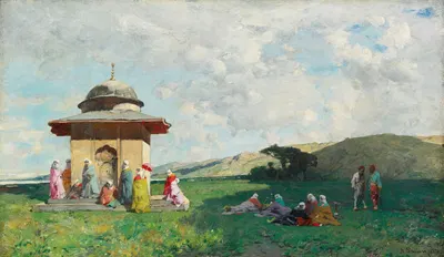 Turkish Women At A Shrine by Alberto Pasini, 1871 — digital art print download