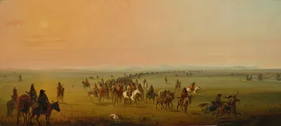Караван в пути [Караван сэра Уильяма Драммонда Стюарта] by Альфред Джейкоб Миллер — digital art print download