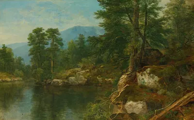 Woods By A River by Asher Brown Durand — digital art print download