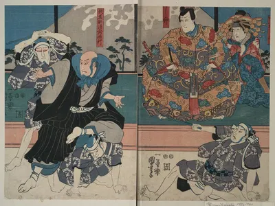 Сато Норикиё Нюдо Сайгё Ёсинака by Утагава Куниёси, 1849 — digital art print download