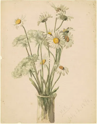 Daisies and Queen Ann's Lace by Marietta Minnigerode Andrews, 1890 — digital art print download