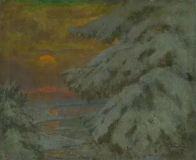 Закат зимой by Фердинанд Катона, 1917 — digital art print download