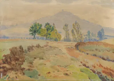 Landscape with Castle Ruins by František Kaván — digital art print download
