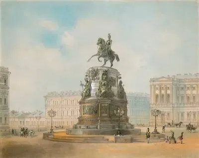 Памятник Николаю I, площадь Святого Исаака by Иосиф Иосифович Шарлемань, 1857 — digital art print download