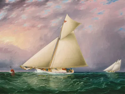 Yacht Race In New York Harbor by James Edward Buttersworth — digital art print download
