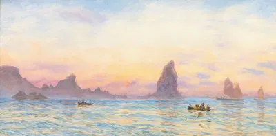 Берег Корнуолла рядом с Ньюквеем by Джон Бретт, 1879 — digital art print download