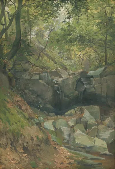 Forest stream by Ľudovít Čordák, 1895–1900 — digital art print download