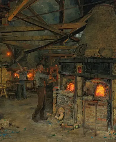 The Glass Blowers In Incheville Près Eu by Marie-François Firmin-Girard — digital art print download
