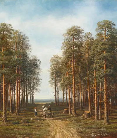 Путь через сосновый лес by Михаил Константинович Клодт, 1869 — digital art print download