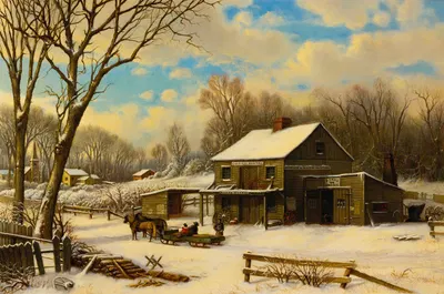Зимнее утро by Роберт Мелвин Декер, 1879 — digital art print download