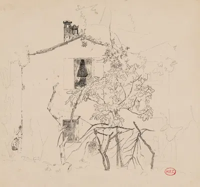 A house behind a tree by Henri-Edmond Cross — digital art print download