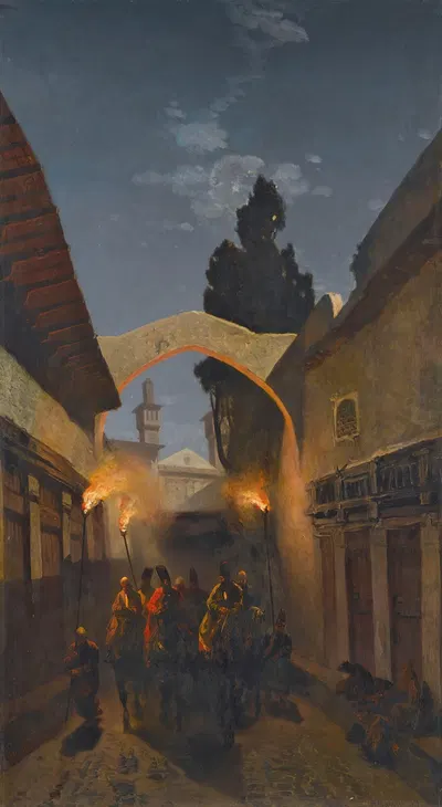Nocturnal Cavalcade, Tehran by Alberto Pasini, 1859 — digital art print download