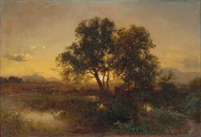 Early Evening Landscape by Alexander Brodszky, 1850–1870 — digital art print download