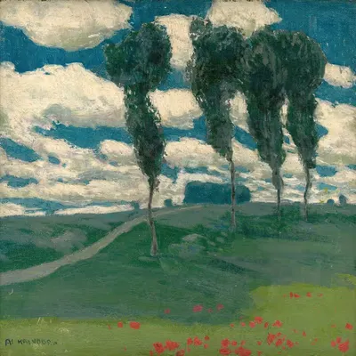 Spring Landscape With Poplar Trees by Alois Kalvoda, 1914–1920 — digital art print download