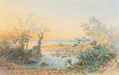 Лагуна де Валенсія, Венесуела by Кристиан Антон Гёринг, 1882 — digital art print download