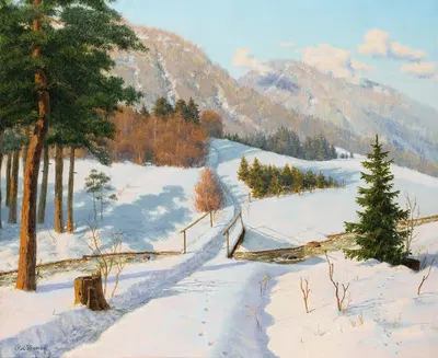Зима в Дофине by Борис Васильевич Бессонов — digital art print download