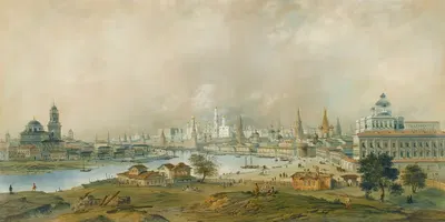 Вид на Московский Кремль с Устинского моста by Карло Боссоли — digital art print download