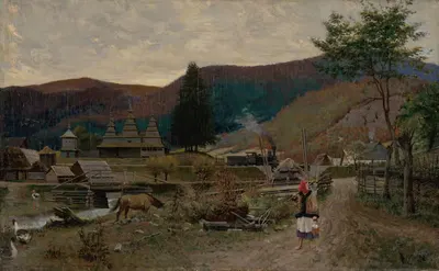 Пейзаж вокруг Воловца by Эдуард Гриняк, 1890 — digital art print download