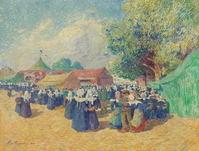 Ярмарка в Бретани by Фердинанд дю Пюигодо, 1900 — digital art print download