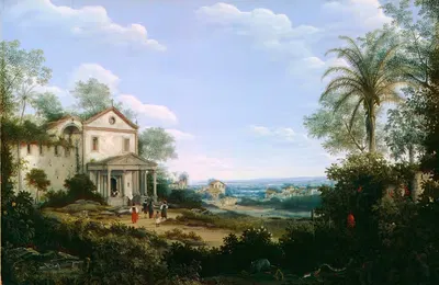 Вид на иезуитскую церковь в Олинде, Бразилия by Франс Пост, 1665 — digital art print download