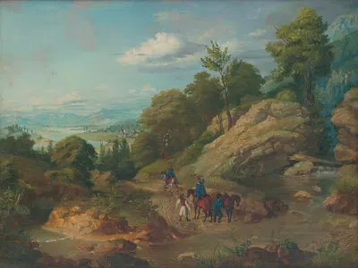 Hussars on a patrol by František Klimkovič, 1850-1855 — digital art print download