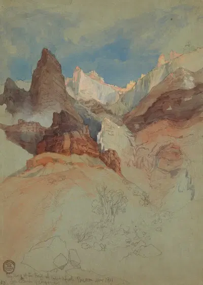 Looking up the Trail at Bright Angel, Grand Canyon, Arizona by Frederic Edwin Church, 1901 — digital art print download