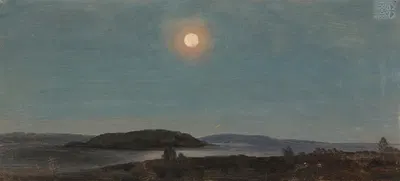 Солнце или луна восходит над островами Ежа, Бар-Харбор by Фредерик Эдвин Чёрч — digital art print download