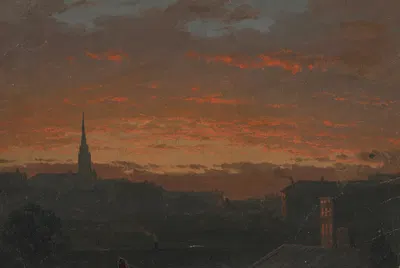 Закат на Гудзоне, Нью-Йорк by Фредерик Эдвин Чёрч — digital art print download
