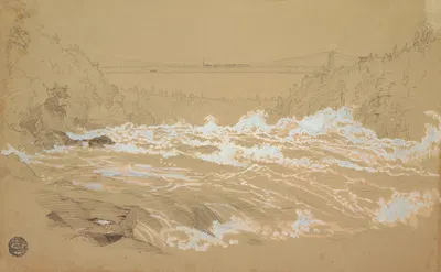 The Gorge, Niagara, Looking Toward the Suspension Bridge by Фредерик Эдвин Чёрч — digital art print download