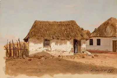 Two Houses in Barranquilla, Colombia by Frederic Edwin Church, 1853 — digital art print download