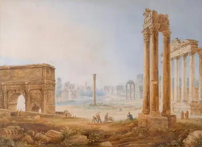 View Of The Forum With The Arch Of Septimus Severus by Henri Lévêque — digital art print download