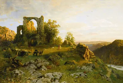 Dürnstein On The Danube by Hugo Darnaut, 1876 — digital art print download