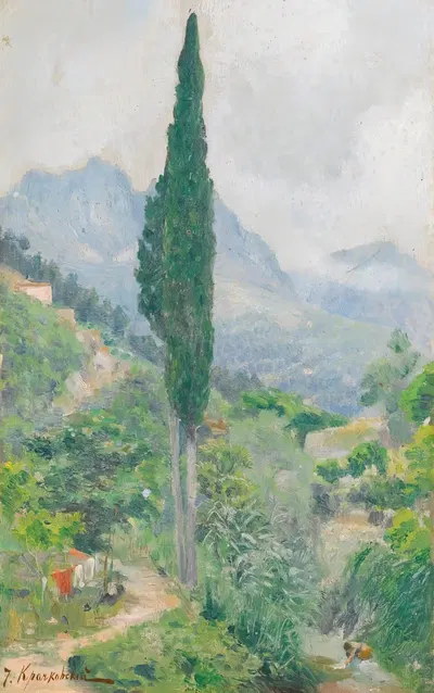 Crimean Landscape by Iosif Evstafevich Krachkovsky — digital art print download