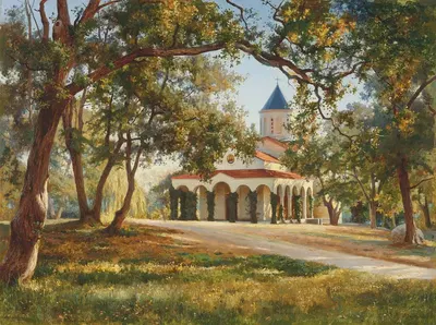 Church Of The Intercession Of Our Lady, Oreanda, Crimea by Iosif Evstafevich Krachkovsky, 1896 — digital art print download