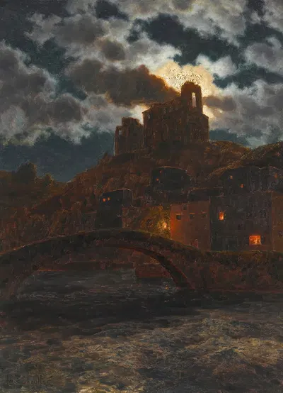 On The Banks At Twilight by Ivan Fedorovich Choultse, 1923 — digital art print download
