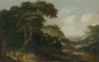 Пейзаж с фигурами by Франц Иоахим Бейх, 1720–1730 — digital art print download