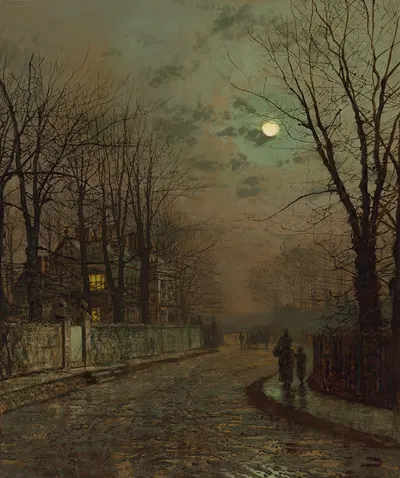 Мокрая дорога, Кностроп, Йоркшир by Джон Аткінсон Гримшоу, 1886 — digital art print download