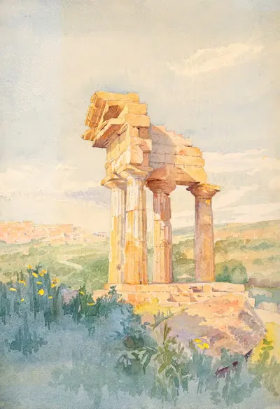 Храм Кастора и Поллукса, Сицилия by Джулиан Кларенс Леви, 1903 — digital art print download