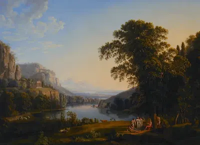 Аркадийский ландшафт by Людвиг Филипп Страк, 1794 — digital art print download