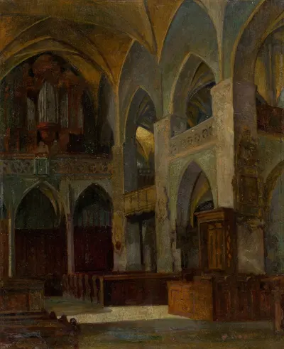 Inside The Church Of St. James In Levoča by Florián Milan, 1910-1920 — digital art print download