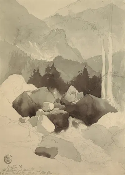 Study, Ruxton, Colorado by Thomas Moran, 1901 — digital art print download