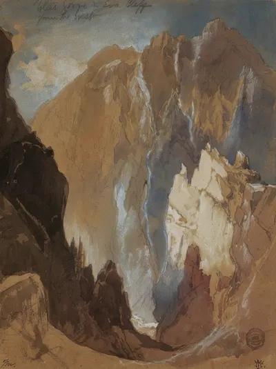 Toltec Gorge and Eva Cliff from the West, Colorado by Thomas Moran, 1892 — digital art print download