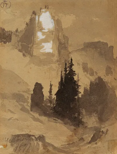Yellowstone by Thomas Moran, 1871 — digital art print download