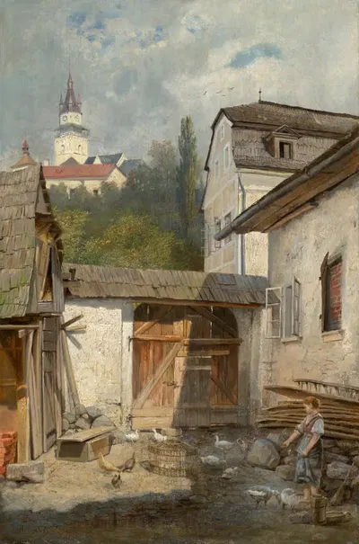 Двор в Кремнице by Войтех Андьял, 1890 — digital art print download
