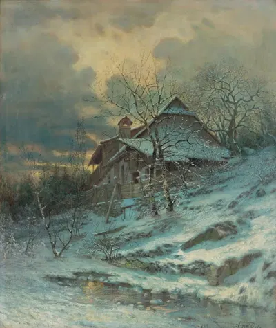 Зимний мотив by Войтех Андьял, 1902 — digital art print download