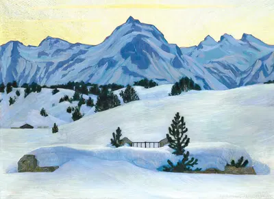 Зимний пейзаж рядом с Малоей by Вальтер фон Рукетшель, 1912 — digital art print download