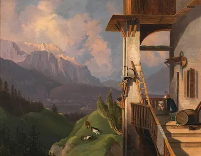 Инсбрук с Северным хребтом by Адалберт Штифтер, 1835 — digital art print download