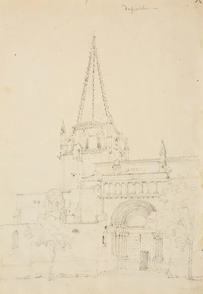 L'église de Tarascon by Jacques-Raymond Brascassat, 1824 — digital art print download