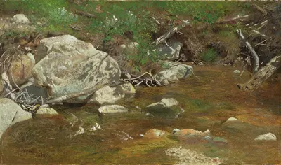 Горный ручей; этюд by Александр Хелвиг Уайант — digital art print download